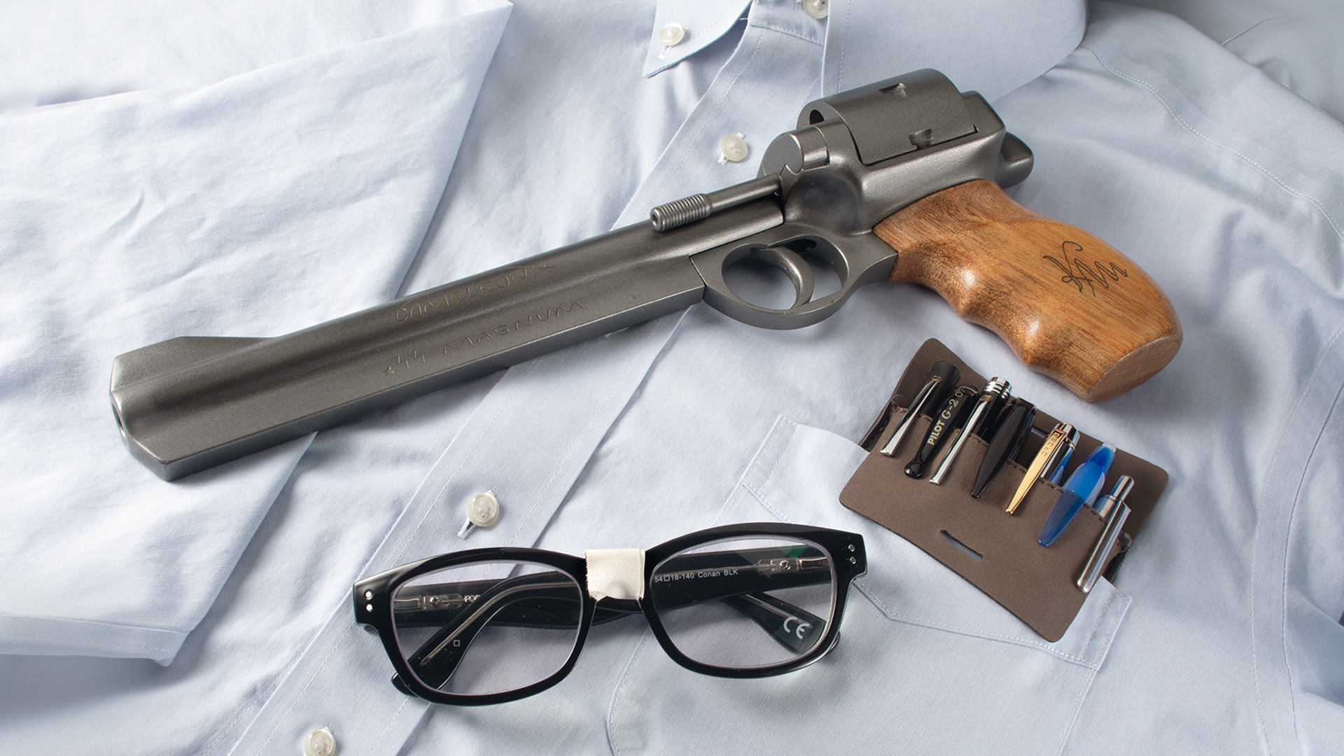 Handgun on dress shirt