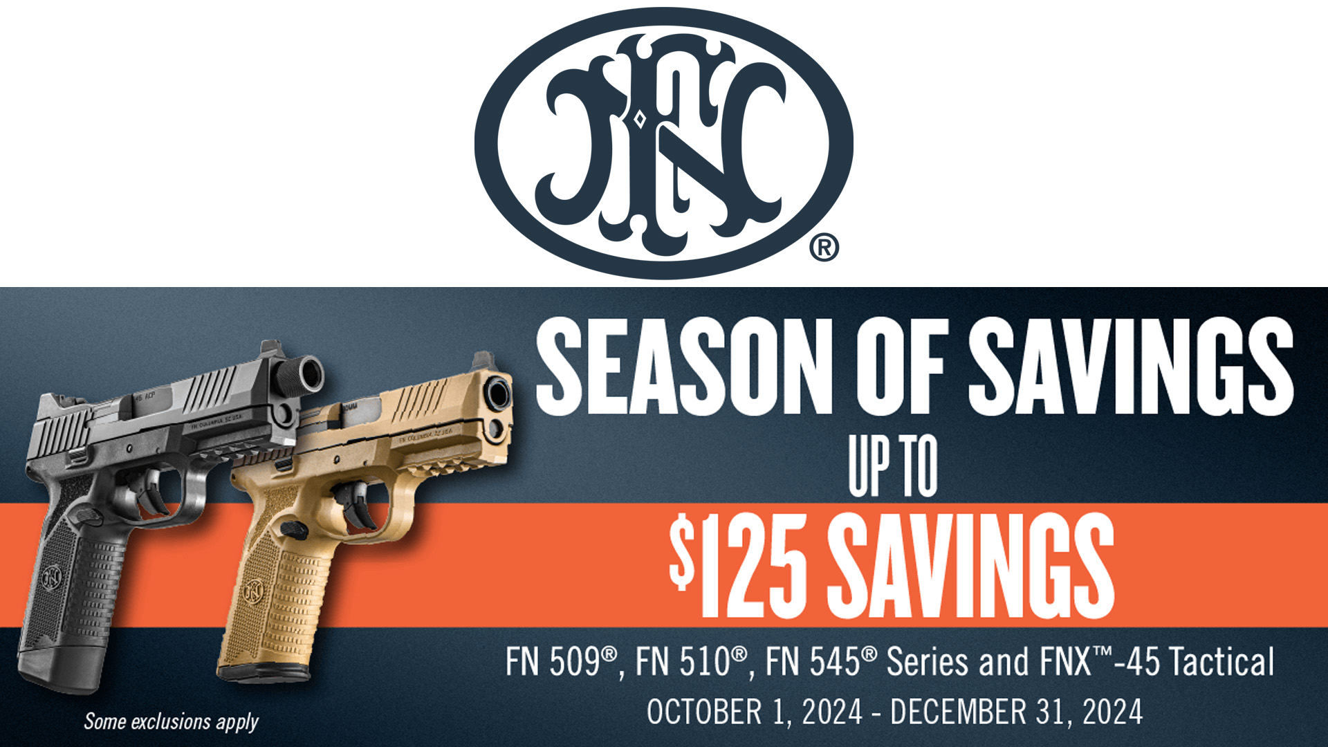 Rebates Up To 5 On Popular Models of FN Pistols