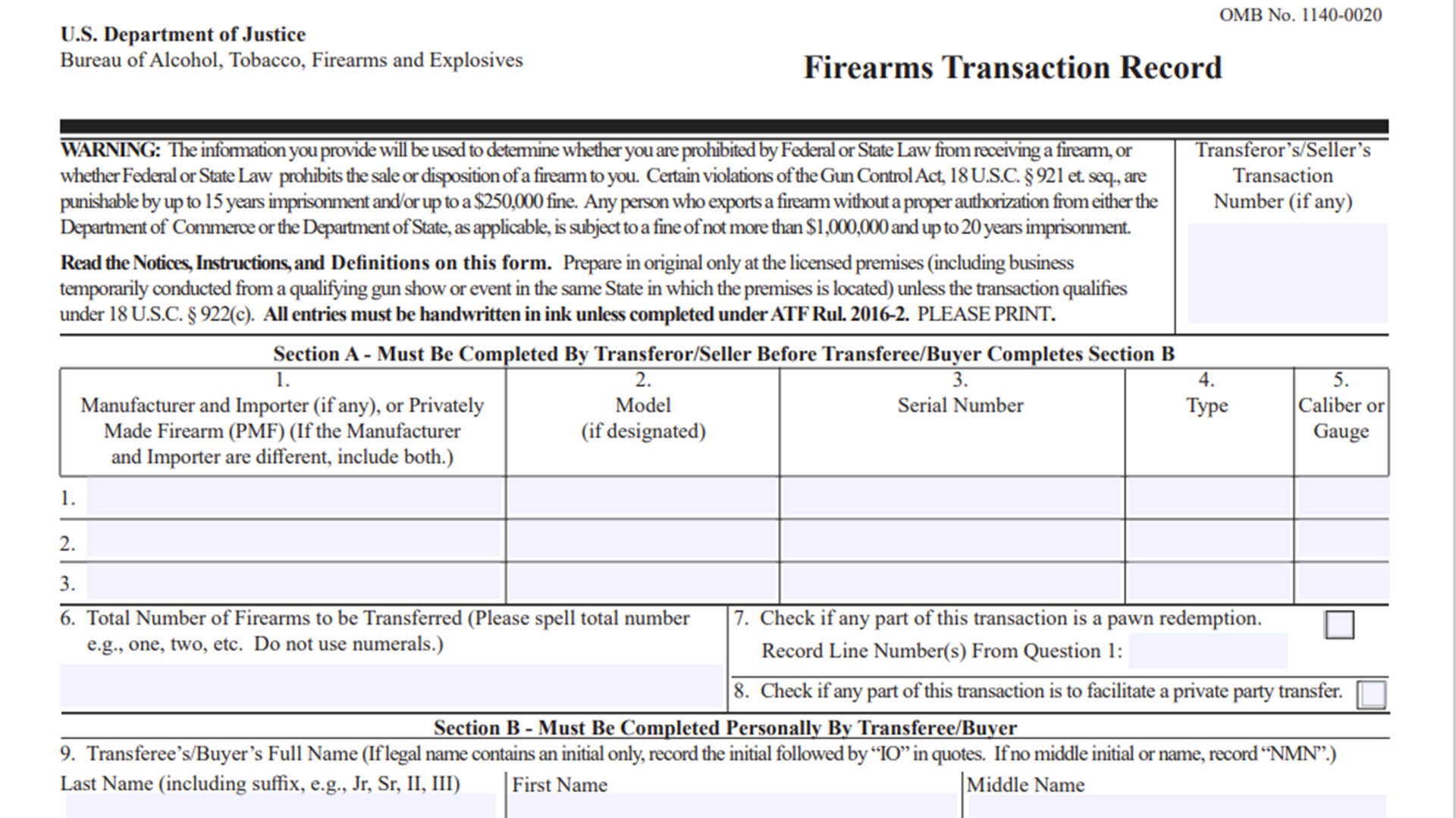 Privately Made Firearm Code Added to New 4473 An Official Journal Of