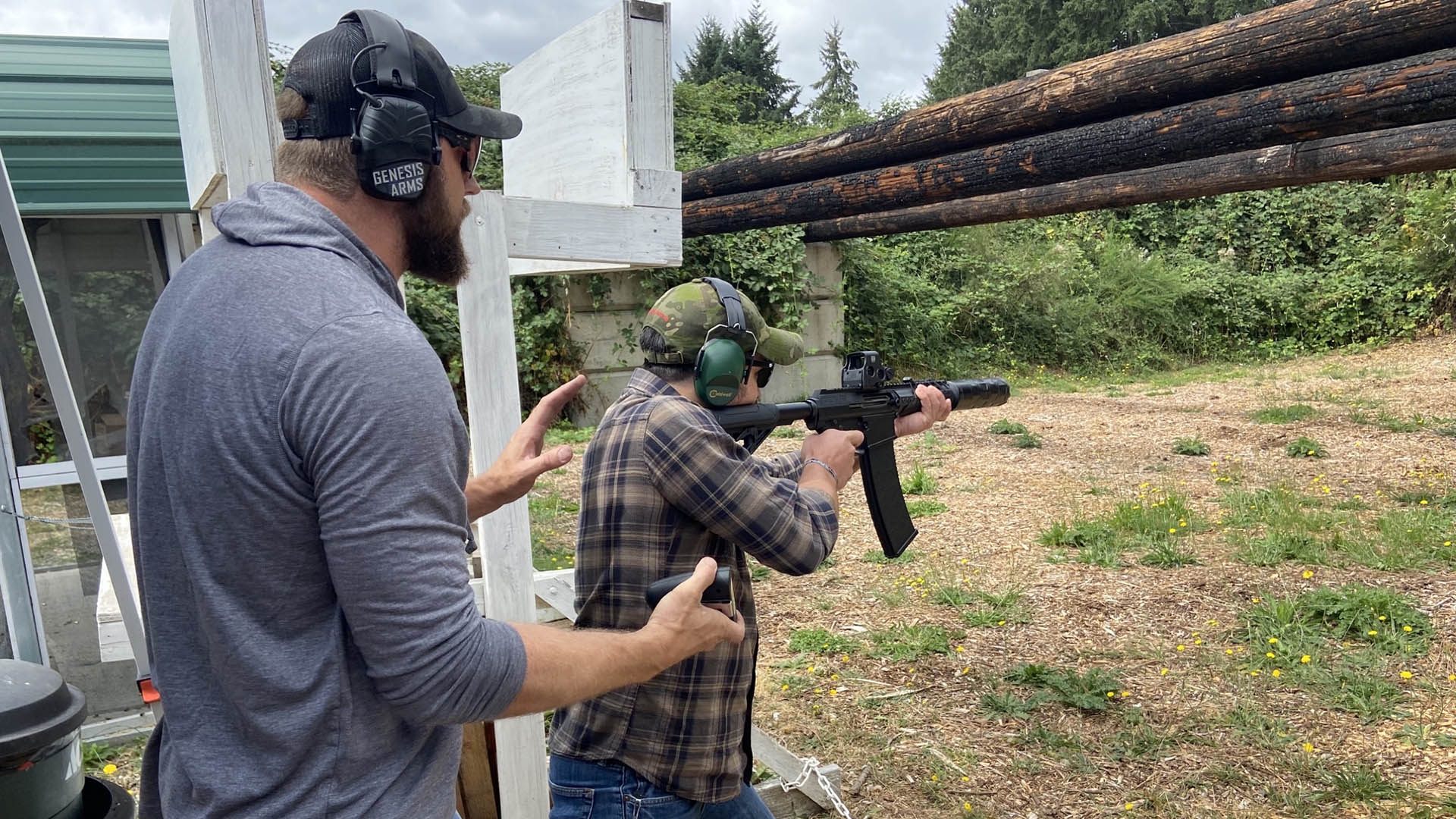 HAVA range event with veteran holding rifle