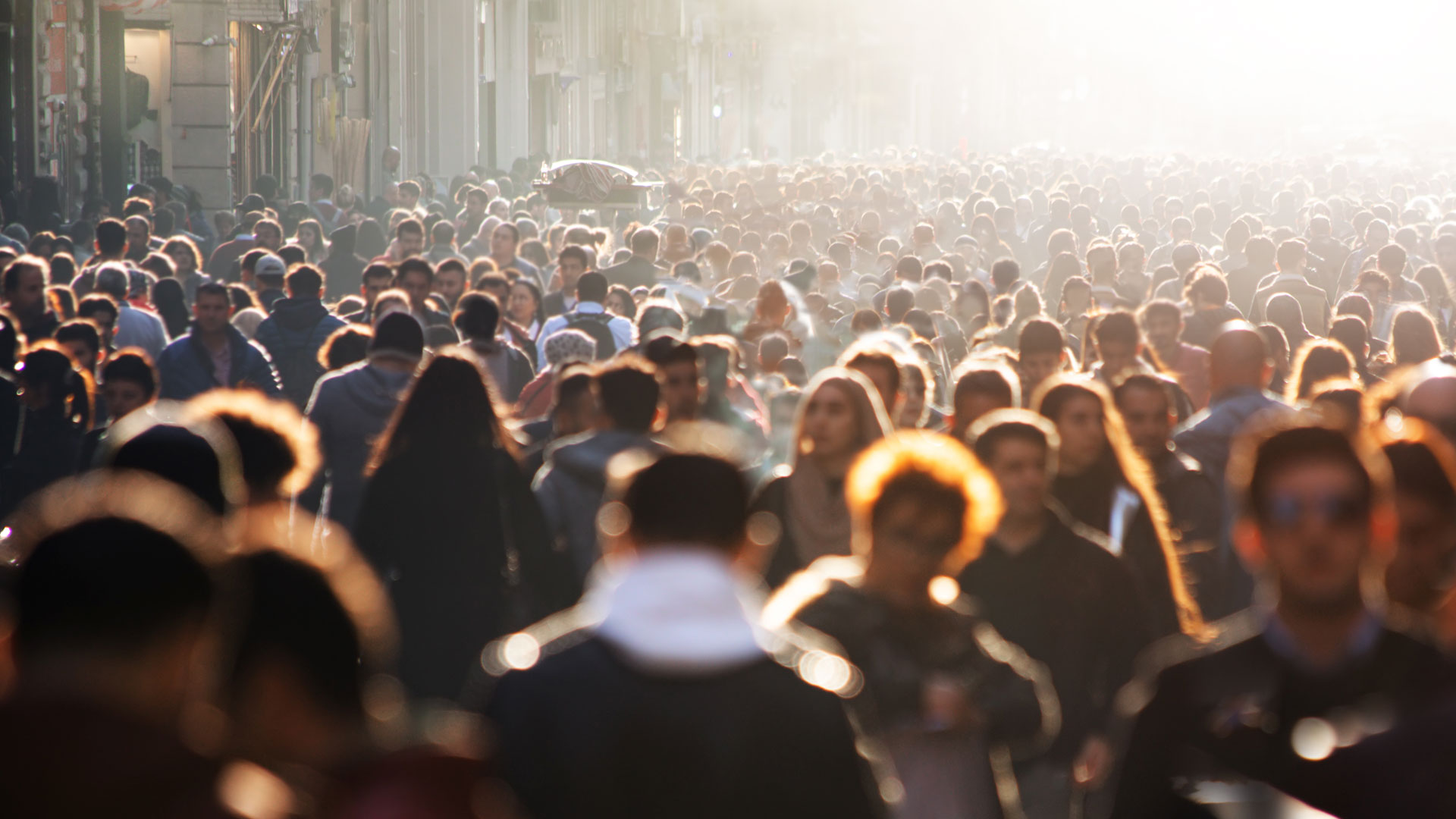 crowded city street