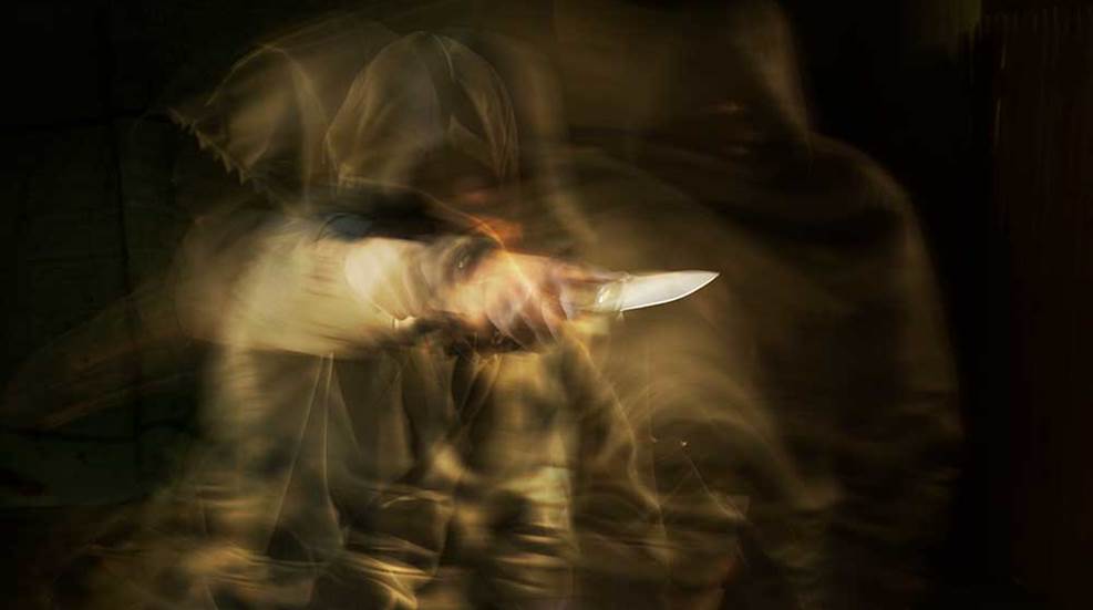 unidentified threat with knife