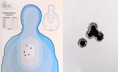 target of body with shot grouping