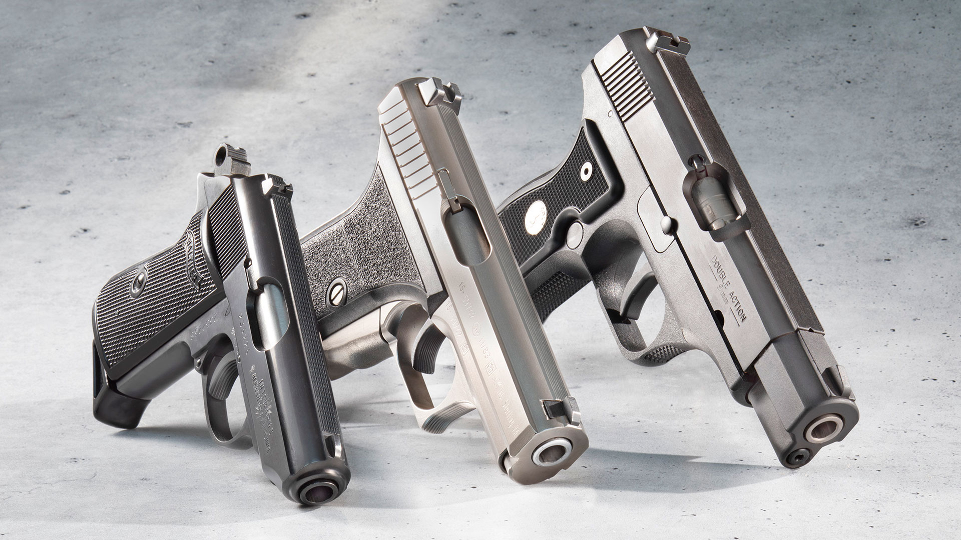 Walther PPK, H&K P7, Colt All-American 2000