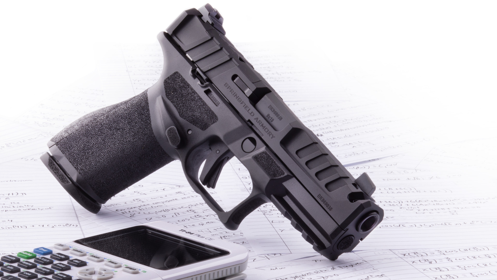 Pistol with calculator